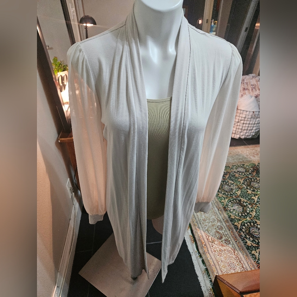 Tahari open front duster cardigan